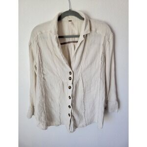 Free People All About the Feels Gauzy Button Down Shirt – Women's XS